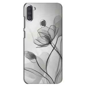 Чохол з квітковим принтом на Samsung Galaxy A11 (А115) (Чорні квіти)