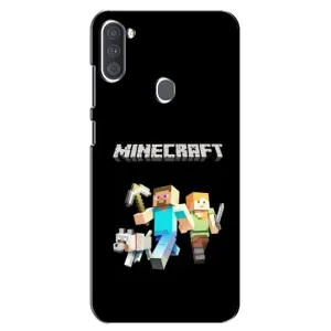 Чехол Майнкрафт на Samsung Galaxy A11 (A115) (AlphaPrint) Minecraft (герои Minecraft)