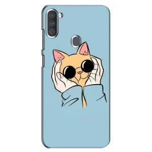 Чохол на Samsung Galaxy A11 (А115) з Котиками (VPrint) (Котик в окулярах)
