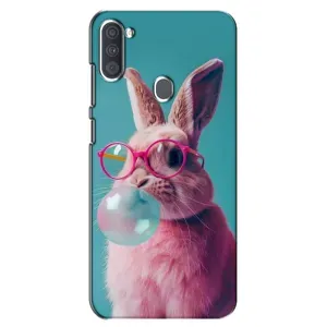 Чохол з принтом стильні тварини для Samsung Galaxy A11 (А115) (Кролик в окулярах)