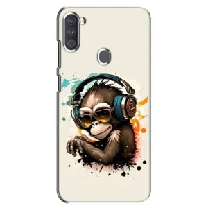 Чохол з Мавпами Samsung Galaxy A11 (A115) - (AlphaPrint) (Макака в навушниках)