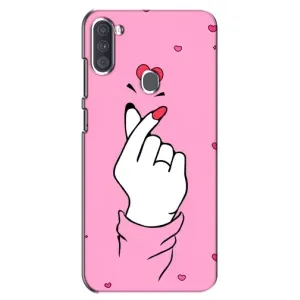 Чехол с принтом для Samsung Galaxy A11 (A115) (AlphaPrint - Знак сердечка)