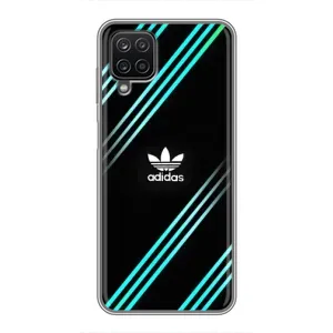 Чохли Адидас для Samsung Galaxy A12 (AlphaPrint) (Адідас з полосами)