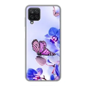 Чехлы с Цветами для Samsung Galaxy A12 (VPrint) (Бабочка на цветочке)