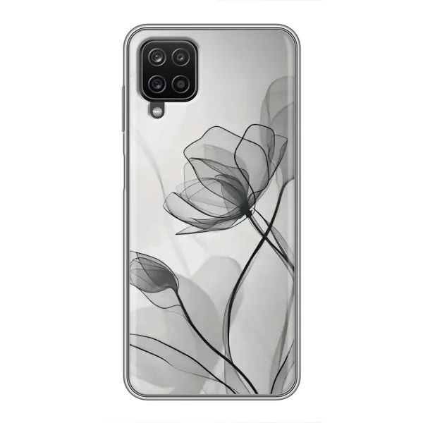 Чохол з принтом «Чорні квіти» для Samsung Galaxy A12 Чохол з принтом «Чорні квіти» для Samsung Galaxy A12
