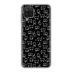 Чохол з принтом для Samsung Galaxy A12 (AlphaPrint) Модні коти (Маленькі котики)