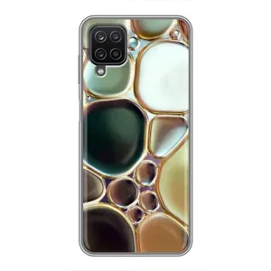 Мраморний чехол на Samsung Galaxy A12 (VPrint) (Радужний Мрамор)