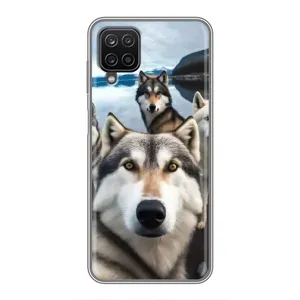 Чохол з Хаскі Samsung Galaxy A12 - (AlphaPrint) (Селфі Хаскі)