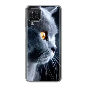 Чохли з Котиками для Samsung Galaxy A12 (VPrint) (Сірий Кіт)