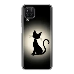 Чохол з принтом для Samsung Galaxy A12 (AlphaPrint) Модні коти (Силует котика)