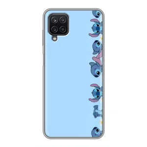Чехол с принтом Стич на Samsung Galaxy A12 (Стич фон)