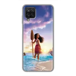 Чехол с мультфильмом Моана Samsung Galaxy A12 (Моана с веслом)