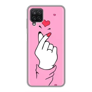 Чохол з принтом для Samsung Galaxy A12 (AlphaPrint - Знак сердечка)