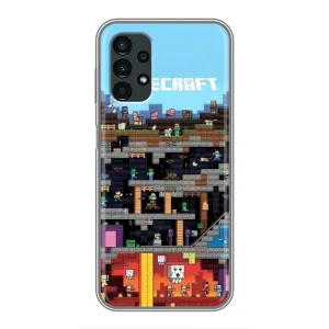 Чехол Майнкрафт на Samsung Galaxy A13 (4G) (AlphaPrint) Minecraft (фон Minecraft)