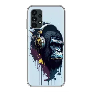 Чохол з Мавпами Samsung Galaxy A13 (4G) - (AlphaPrint) (Горила в навушниках)
