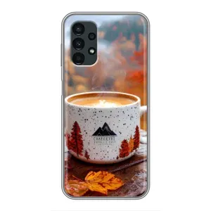 Чехол с уникальным дизайном «Осень с кофе» для Samsung Galaxy A13 (4G) (Кофе на природе)