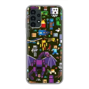 Чехол Майнкрафт на Samsung Galaxy A13 (4G) (AlphaPrint) Minecraft (Коллаж Майнкрафт)