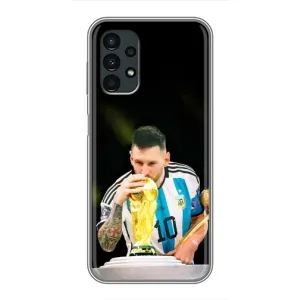 Чехлы для Samsung Galaxy A13 (4G) (Leo чемпион) (AlphaPrint) (Кубок Месси)