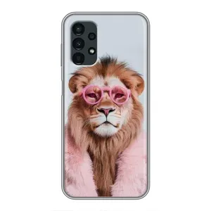 Чохол з принтом стильні тварини для Samsung Galaxy A13 (4G) (Лев в окулярах)