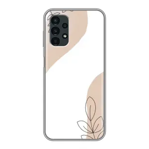 Силиконовый чехол с принтом в цветах на Samsung Galaxy A13 (4G) (Нюдовая веточка абстракция)