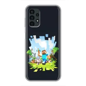 Чехол Майнкрафт на Samsung Galaxy A13 (4G) (AlphaPrint) Minecraft (персонажи Minecraft)
