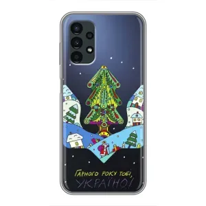 Зимні Чохли для Samsung Galaxy A13 (4G) - прозорий фон (Різдвяний герб)