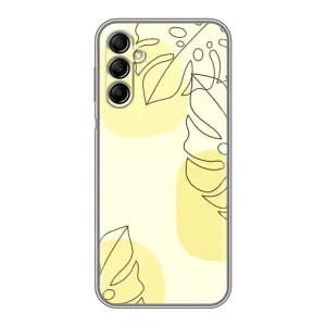 Силиконовый чехол с принтом в цветах на Samsung Galaxy A14 5G (Желтая монстера арт)