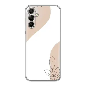 Силиконовый чехол с принтом в цветах на Samsung Galaxy A14 5G (Нюдовая веточка абстракция)