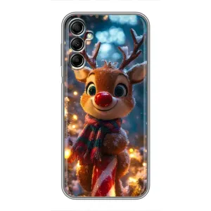 Яскравий чохол для Samsung Galaxy A14 5G з Зимові Оленята (Олень з шарфом)