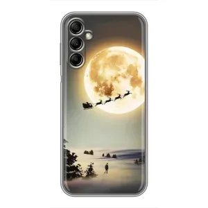 Новорічні, Святкові Чохли для Samsung Galaxy A14 5G - 2024 год (Санта на місяці)