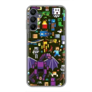 Чехол Майнкрафт на Samsung Galaxy A15 (A155) (AlphaPrint) Minecraft (Коллаж Майнкрафт)