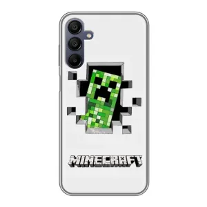 Чехол Майнкрафт на Samsung Galaxy A15 (A155) (AlphaPrint) Minecraft (крипер Майнкрафт)