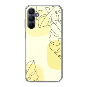 Силиконовый чехол с принтом в цветах на Samsung Galaxy A15 (A155) (Желтая монстера арт)
