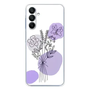 Силиконовый чехол с принтом в цветах на Samsung Galaxy A16 5G (Букет фиолетовая абстракция)