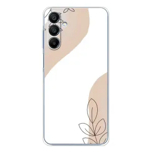 Силиконовый чехол с принтом в цветах на Samsung Galaxy A16 (Нюдовая веточка абстракция)