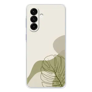 Силиконовый чехол с принтом в цветах на Samsung Galaxy A17 (Зеленая монстера дизайн)
