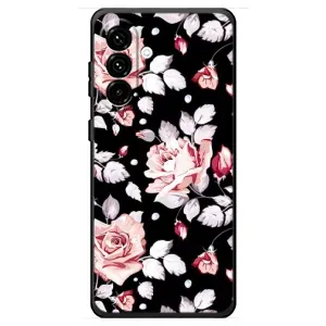 Чехлы с Цветами для Samsung Galaxy A18 4G (VPrint) (Цветочки на черном)