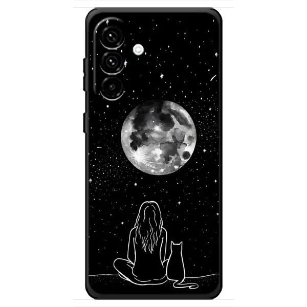 Чохол з принтом «Дівчина з котом» для Samsung Galaxy A18 4G