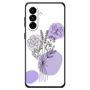 Силиконовый чехол с принтом в цветах на Samsung Galaxy A18 4G (Букет фиолетовая абстракция)
