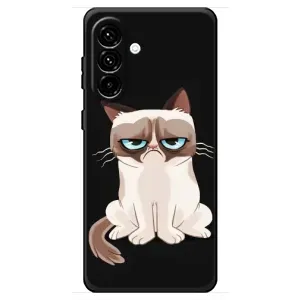 Чехол с принтом для Samsung Galaxy A18 4G (AlphaPrint) Модные коты (Грустный кот)