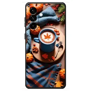 Чехол с уникальным дизайном «Осень с кофе» для Samsung Galaxy A18 4G (Кофе и тыковки)