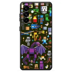 Чехол Майнкрафт на Samsung Galaxy A18 4G (AlphaPrint) Minecraft (Коллаж Майнкрафт)