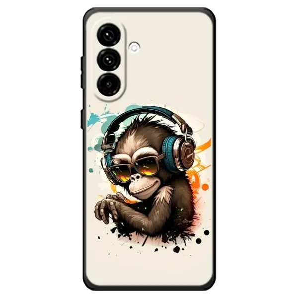 Чохол з принтом «Макака в навушниках» для Samsung Galaxy A18 4G