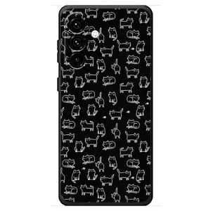 Чехол с принтом для Samsung Galaxy A18 4G (AlphaPrint) Модные коты (Меленькие котики)