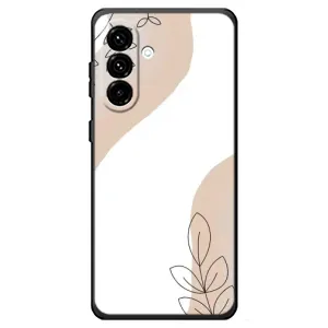 Силиконовый чехол с принтом в цветах на Samsung Galaxy A18 4G (Нюдовая веточка абстракция)