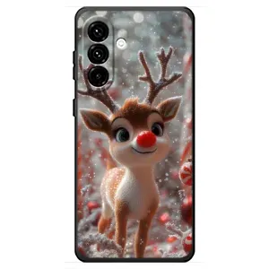 Яскравий чохол для Samsung Galaxy A18 4G з Зимові Оленята (Олень з носом)