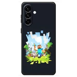 Чехол Майнкрафт на Samsung Galaxy A18 4G (AlphaPrint) Minecraft (персонажи Minecraft)