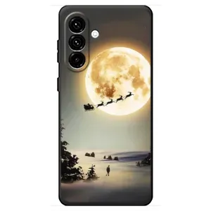 Новогодние, Праздничные Чехлы для Samsung Galaxy A18 4G - 2024 год (Санта на луне)