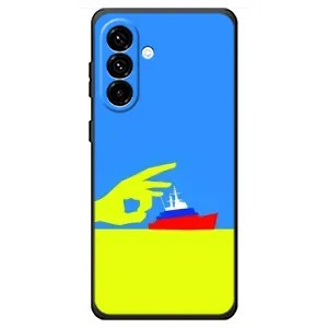 Чехол с принтом (Русский корабль...) для Самсунг Галакси А18 4Г (AlphaPrint) (Щелбан кораблю)