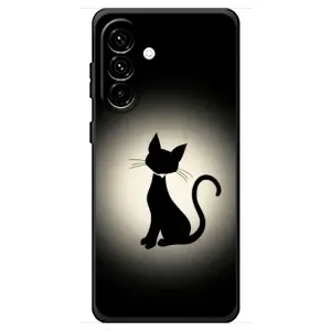 Чехол с принтом для Samsung Galaxy A18 4G (AlphaPrint) Модные коты (Силуэт котика)
